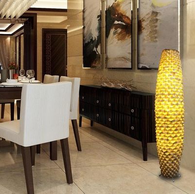 Bambu Dikiş döşeme rattan lambası 3500K konut oturma odası için