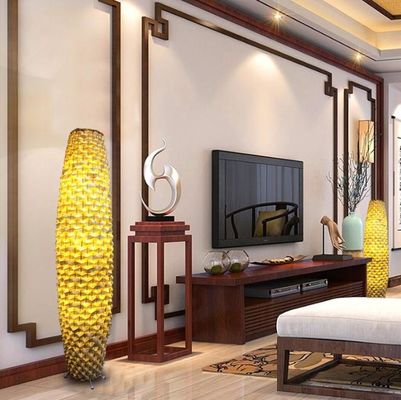 Bambu Dikiş döşeme rattan lambası 3500K konut oturma odası için