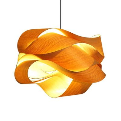 Nordic Ahşap Rattan Kolye Işığı Salon için LED Işık Kaynağı