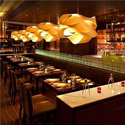 Nordic Ahşap Rattan Kolye Işığı Salon için LED Işık Kaynağı