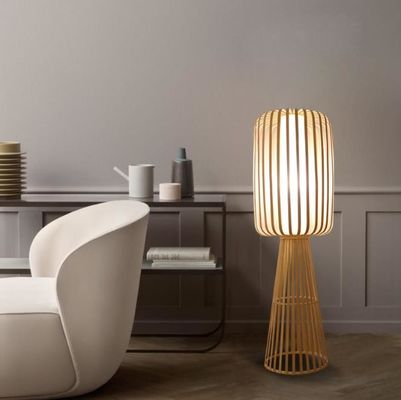 Bambu Dikiş Rattan Yer Lampası Konut Çayhanesi Oturma Odası