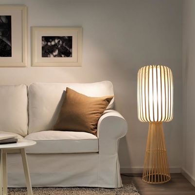 Bambu Dikiş Rattan Yer Lampası Konut Çayhanesi Oturma Odası