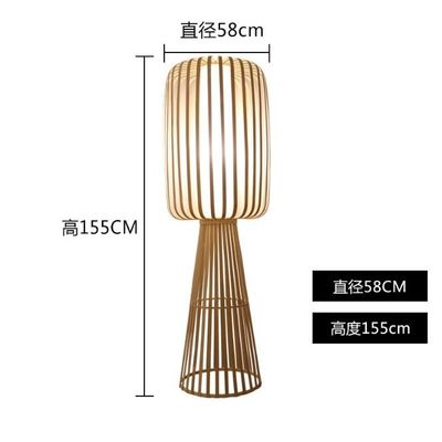 Bambu Dikiş Rattan Yer Lampası Konut Çayhanesi Oturma Odası