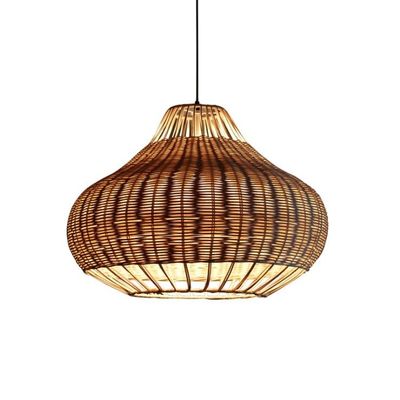 El yapımı yaratıcı Rattan Kolye Işık avize Yuvarlak Şekil