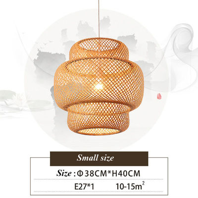 3500K Yuvarlak Bambu Dikiş LED Kolye Işık, Yuvarlak Rattan Işık OEM ODM