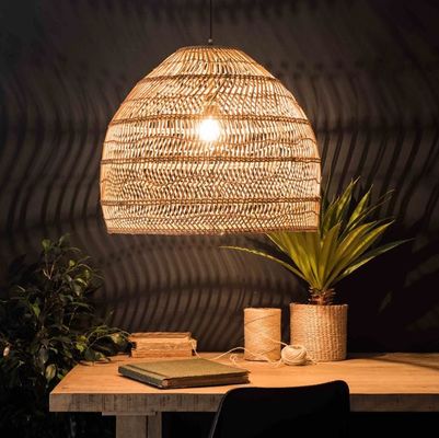Modern Yuvarlak Rattan Asılı Lustre Restoran İçerisi Işığı İçin