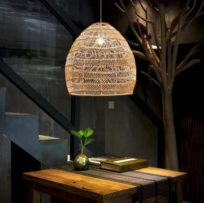 Modern Yuvarlak Rattan Asılı Lustre Restoran İçerisi Işığı İçin