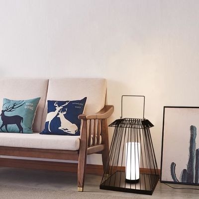 Yaratıcı Rattan Zemin Fener Lamba E27 Dış Bahçe için Temel