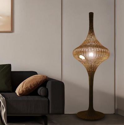 Modern Rattan Yer Lambası E27 Otel Oturma Odası için