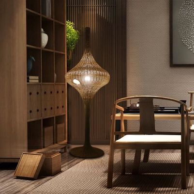 Modern Rattan Yer Lambası E27 Otel Oturma Odası için
