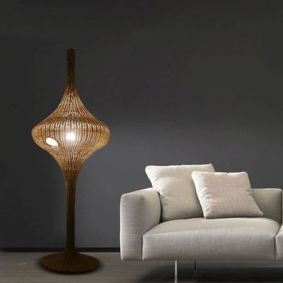 Modern Rattan Yer Lambası E27 Otel Oturma Odası için