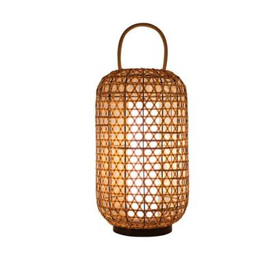 Su geçirmez Rattan Zemin Lampası, Dış Balkon için Wicker Standing Lamp