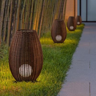Sokak lambası balkon koridoru dış mekan su geçirmez Rattan Çim lamba LED zemin lambası