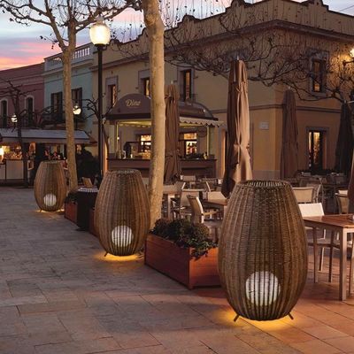 Sokak lambası balkon koridoru dış mekan su geçirmez Rattan Çim lamba LED zemin lambası