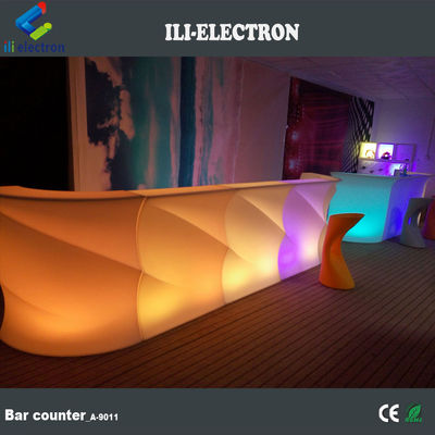 Dalga şekli Işıklı LED Bar Çekmece, Dışarıda Işıklı Bar Masası Su geçirmez