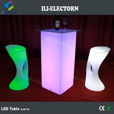 Şarj edilebilir lityum pilli modern RGB LED Parlaklık Mobilya Masaları