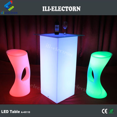 Şarj edilebilir lityum pilli modern RGB LED Parlaklık Mobilya Masaları