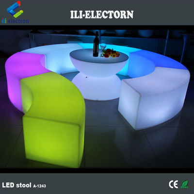 Renk değiştiren şarj edilebilir led mobilyalar led kavisli bank koltukları