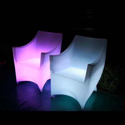 PE Plastik LED Aydınlatılmış Mobilya Sandalye RGB Şarj edilebilir Lityum Pil ile