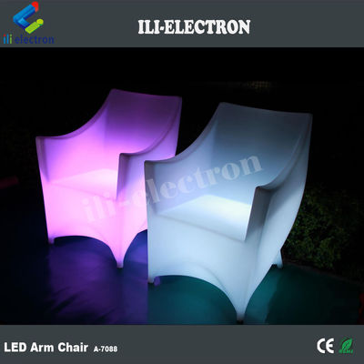 PE Plastik LED Aydınlatılmış Mobilya Sandalye RGB Şarj edilebilir Lityum Pil ile