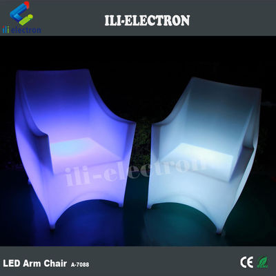 PE Plastik LED Aydınlatılmış Mobilya Sandalye RGB Şarj edilebilir Lityum Pil ile