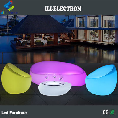 Su geçirmez renk değiştiren plastik Led çay masası sandalye seti