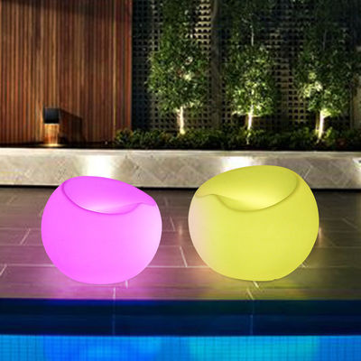 Modüler Renk Değiştiren Puff Sandalye Plastik Salon Mobilyaları LED Işıklandırma Kanepe