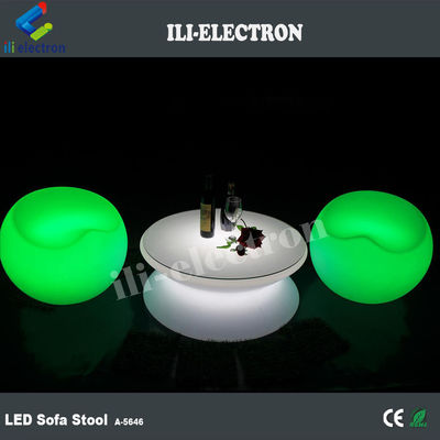 Modüler Renk Değiştiren Puff Sandalye Plastik Salon Mobilyaları LED Işıklandırma Kanepe