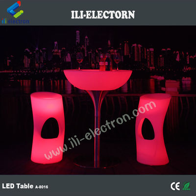 Çarşıdaki çekici RGB uzaktan kumanda led metal destek kahve masası