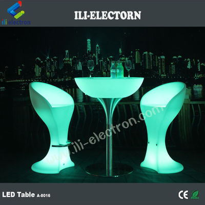 Çarşıdaki çekici RGB uzaktan kumanda led metal destek kahve masası