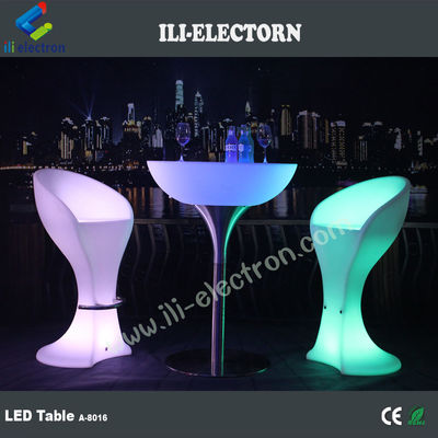 Çarşıdaki çekici RGB uzaktan kumanda led metal destek kahve masası
