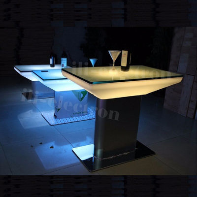 RGB uzaktan kumanda aydınlatma plastik led kare salon masası