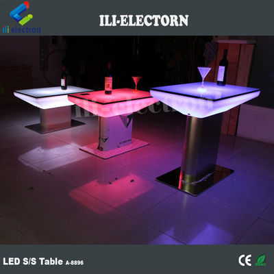 RGB uzaktan kumanda aydınlatma plastik led kare salon masası