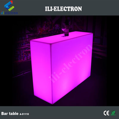 taşınabilir plastik ışıklı LED Dikdörtgen bar mobilyaları