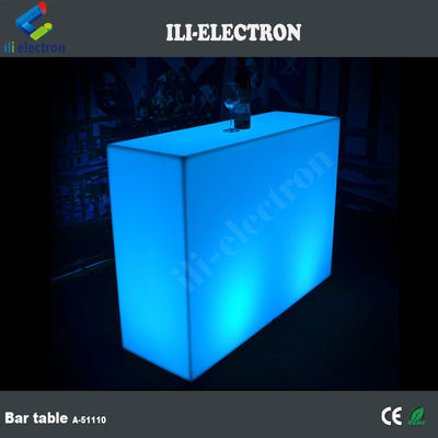 taşınabilir plastik ışıklı LED Dikdörtgen bar mobilyaları