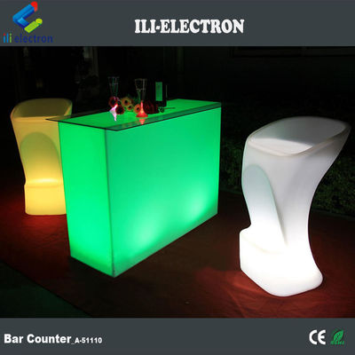 taşınabilir plastik ışıklı LED Dikdörtgen bar mobilyaları