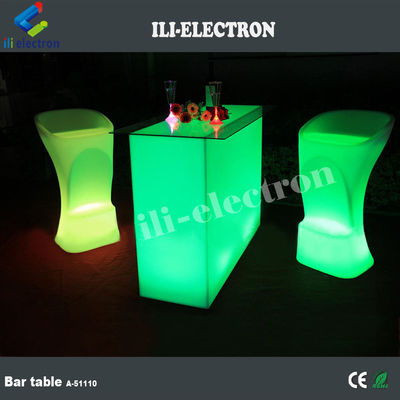 taşınabilir plastik ışıklı LED Dikdörtgen bar mobilyaları