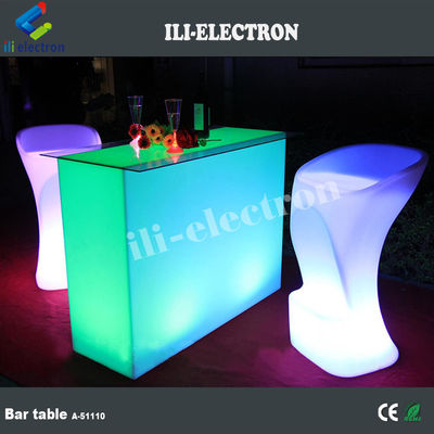 taşınabilir plastik ışıklı LED Dikdörtgen bar mobilyaları