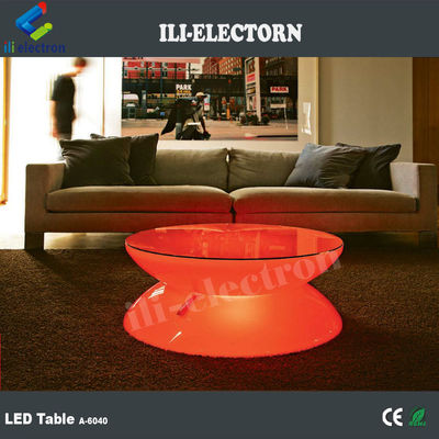 Işıklandırılmış çok renkli değişim açık led ışık kahve masası