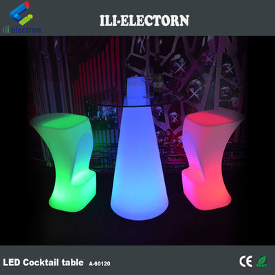 yüksek üst RGB aydınlatma bar mobilyaları LED kokteyl masası