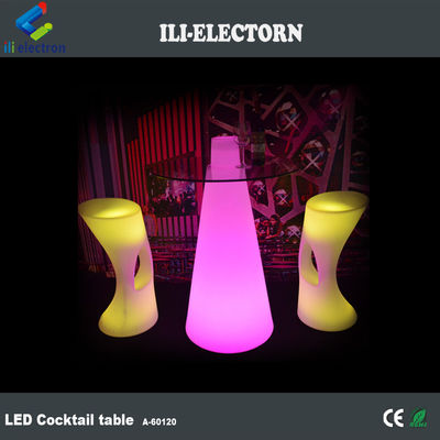 yüksek üst RGB aydınlatma bar mobilyaları LED kokteyl masası