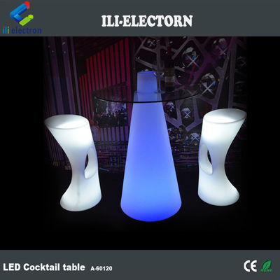 yüksek üst RGB aydınlatma bar mobilyaları LED kokteyl masası
