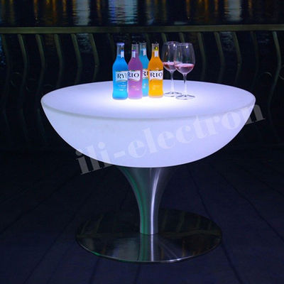 Stil Romantik Şık Led Bar Kahve Yuvarlak Kokteyl Masası IP54 PE malzemesi