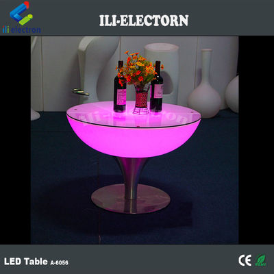 Stil Romantik Şık Led Bar Kahve Yuvarlak Kokteyl Masası IP54 PE malzemesi