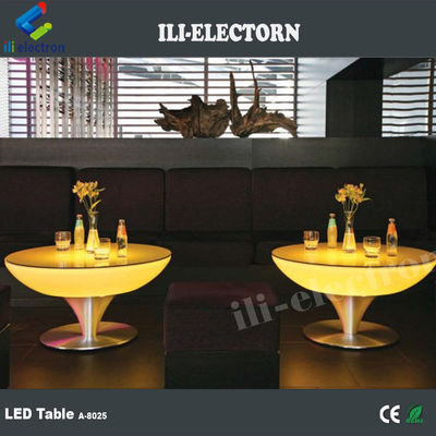 Stil Romantik Şık Led Bar Kahve Yuvarlak Kokteyl Masası IP54 PE malzemesi