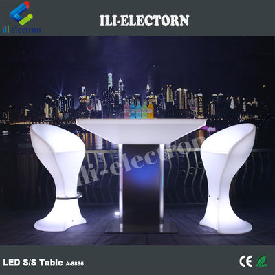 Otel Villa için LED Mobilya Plastik Parlak Bar Masası