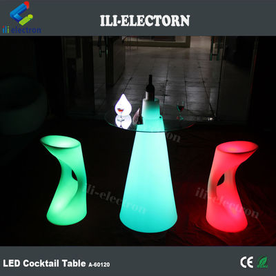 Taper şeklinde plastik led masa parlak kokteyl masası