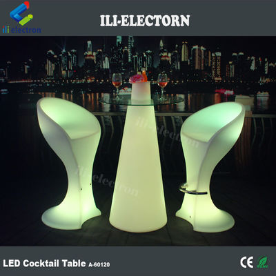Taper şeklinde plastik led masa parlak kokteyl masası