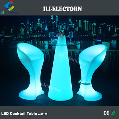 Taper şeklinde plastik led masa parlak kokteyl masası