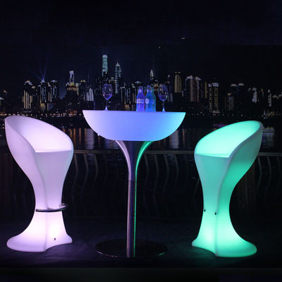 Plastik LED Parlak Kokteyl Masaları 106cm Yüksek Top Parti Etkinlikleri İçin